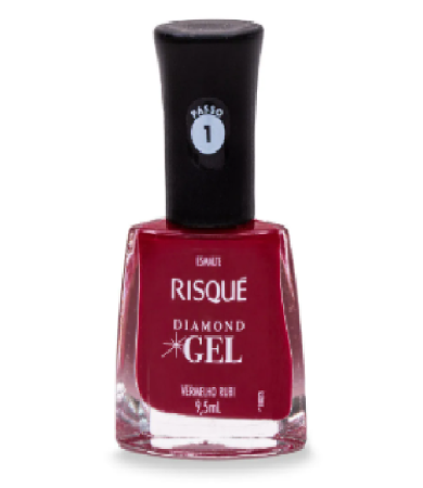 Esmalte Risqué Diamond Gel Vermelho Rubi Cremoso